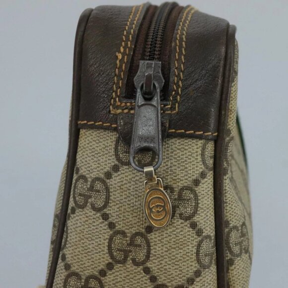 GUCCI GG Supreme Web Sherry Line Clutch Bag PVC Beige 32 014 3553 Auth 109848 - Picture 6 of 16